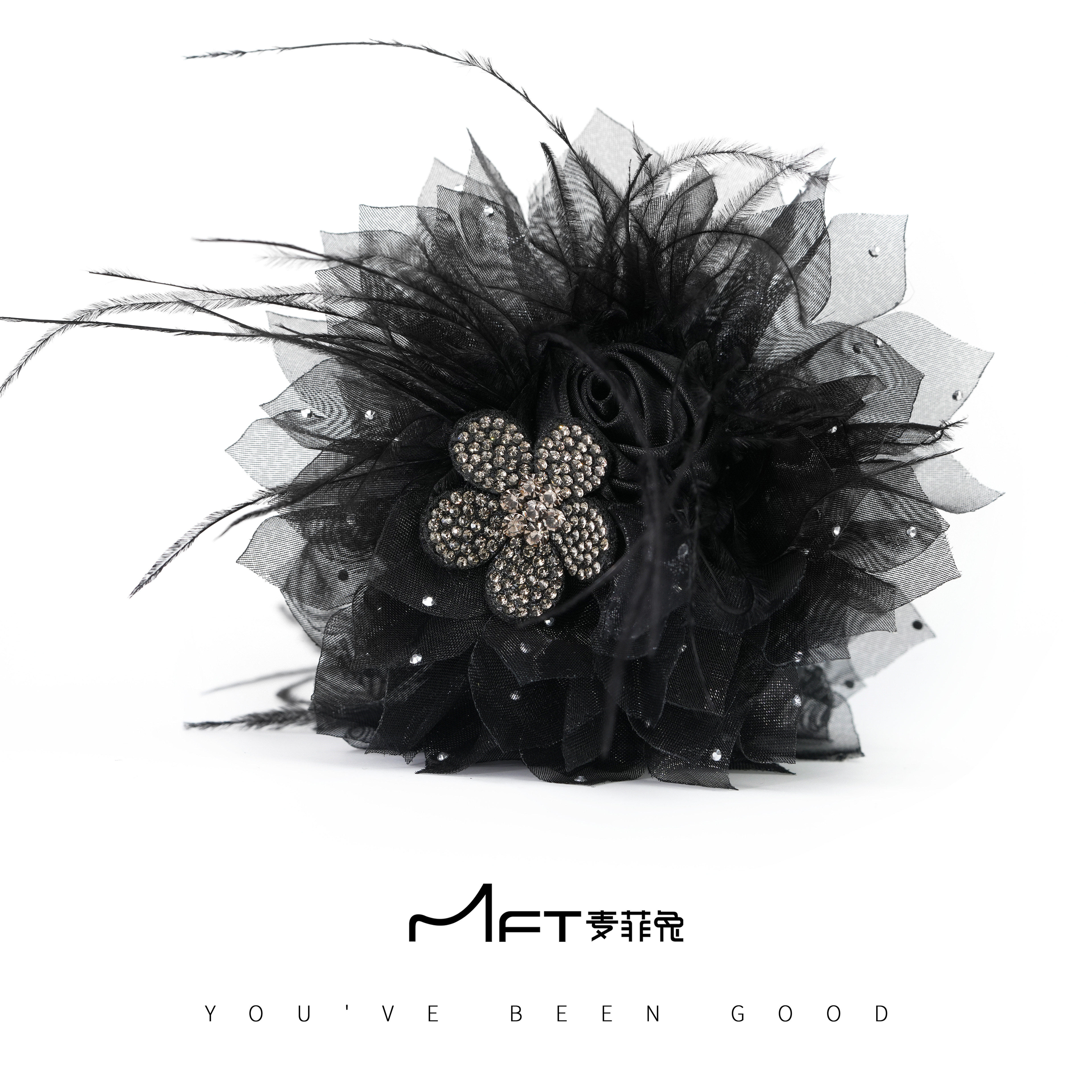 兰壹壹花之翼抓夹轻盈花朵羽毛鲨鱼夹后脑勺蓬松饱满显发量发饰