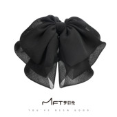 兰壹壹心动马尾夹黑色法式 复古显发量飘带懒人抓夹高级感发饰