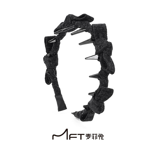 暮色星蝶发箍新款简约领结高颅顶锯齿头箍秋冬甜美百搭发饰