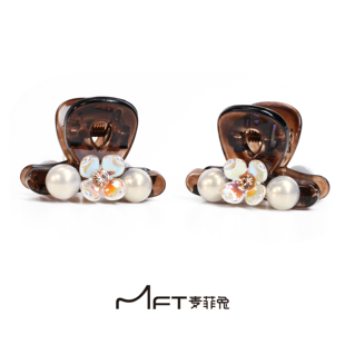 兰壹壹珠光小抓夹夏季新款温柔花朵发量少半扎气质公主头发夹发饰