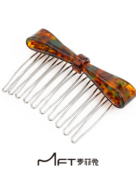 蝴蝶结发梳倒插醋酸蝴蝶结刘海发夹网红新款防滑洋气碎发侧边夹