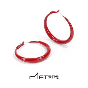 棠喜耳环复古港风安可拉红夸张素圈秋冬氛围爆款耳饰显白耳钉