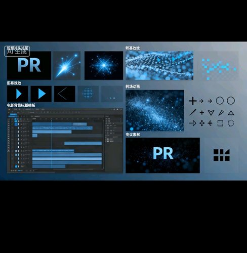 PR模板素材短视频片头片尾字幕转场特效粒子电影背景标题素材预设