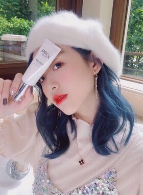 网红kaka同款毛茸茸贝雷帽女长兔毛绒帽白色ins百搭画家帽春秋冬