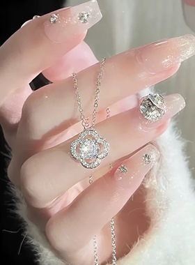 韩版轻奢小众镶锆简约项链女ins风清新甜美气质锁骨链项饰批发