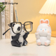 宠爱派眼镜架摆件创意淘小熊家居装 饰品卧室书房办公室桌面置物架