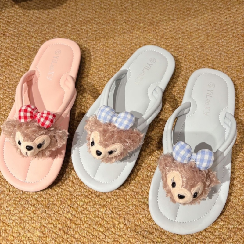 吴林萌主「2cm平底」hellokitty女夏外穿拖鞋沙滩海边厚底人字拖