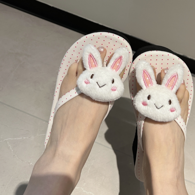 吴林萌主「5cm坡跟」hellokitty女夏外穿拖鞋沙滩海边厚底人字拖