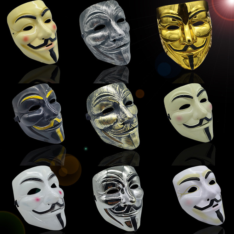 成人全脸搞怪电影主题V脸万圣节恐怖舞会派对网红款V字仇杀队面具