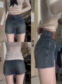 显瘦包臀A字热裤 大码 ins潮 女2025年夏季 修身 美式 辣妹高腰牛仔短裤