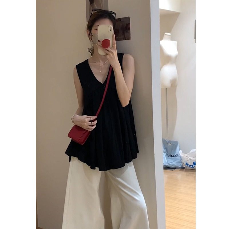 中长款黑色v领吊带背心女夏外穿大码胖mm小清新内搭法式百搭上衣,女装/女士精品,大码内搭,淘宝优惠券,粉丝福利购,淘宝优惠卷