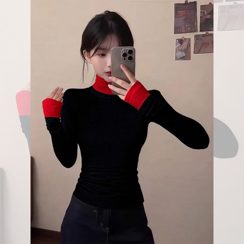 大码胖mm法式黑色堆堆高领T恤女秋冬季巨好看的初冬内搭打底上衣,女装/女士精品,大码内搭,淘宝优惠券,粉丝福利购,淘宝优惠卷