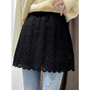 大码胖MM卫衣打底神器下摆小屁帘秋冬内搭蕾丝裙时尚气质半身裙女