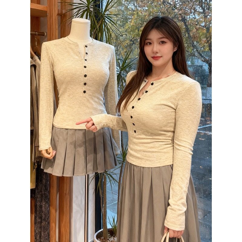 大码辣妹显瘦气质长袖T恤女秋冬胖mm时尚绝美加绒加厚打底衫上衣