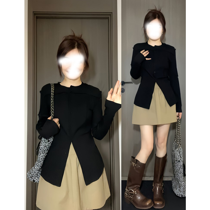 大码胖妹妹2025新款早春装搭配一整套装连衣裙女半身裙衬衣两件套