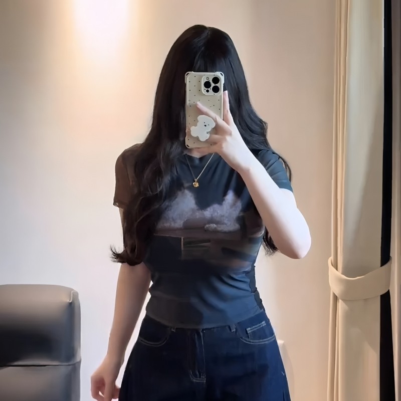 大码女装美式辣妹印花正肩短袖t恤夏季胖mm小众别致内搭显瘦上衣,女装/女士精品,大码内搭,淘宝优惠券,粉丝福利购,淘宝优惠卷