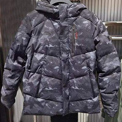 安踏六度芯冰甲羽绒服男短款2连帽2025冬新款保暖外套152547943N