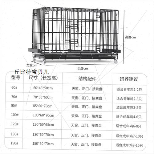 鸡笼子家用大号特大室内带厕所自动清粪养鸡笼折叠鸭笼鸡舍鸡笼子