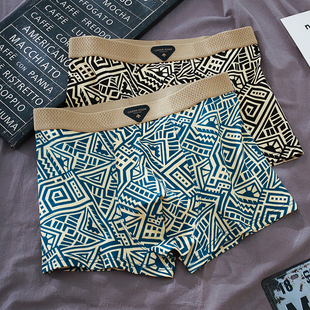 纯棉裤 男款 秋冬款 印花全棉男裤 头男 男士 透气舒适四角短裤 内裤