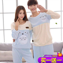 2025年情侣睡衣秋冬季 家居服 珊瑚绒男女士加厚保暖卡通法兰绒套装