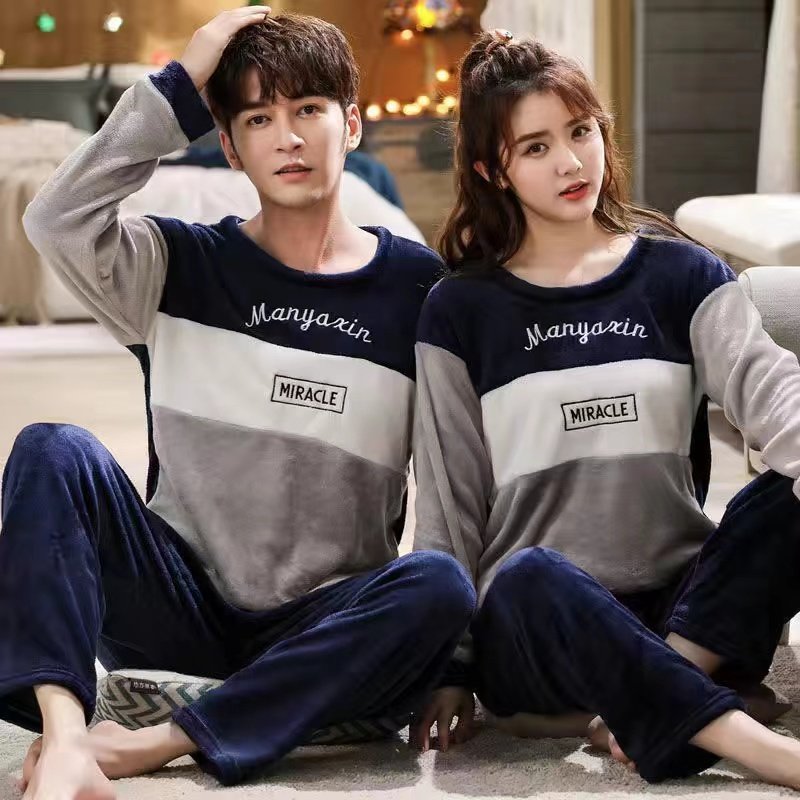 新款情侣睡衣珊瑚法兰绒2025秋冬季新款加厚保暖男秋女可外穿套装