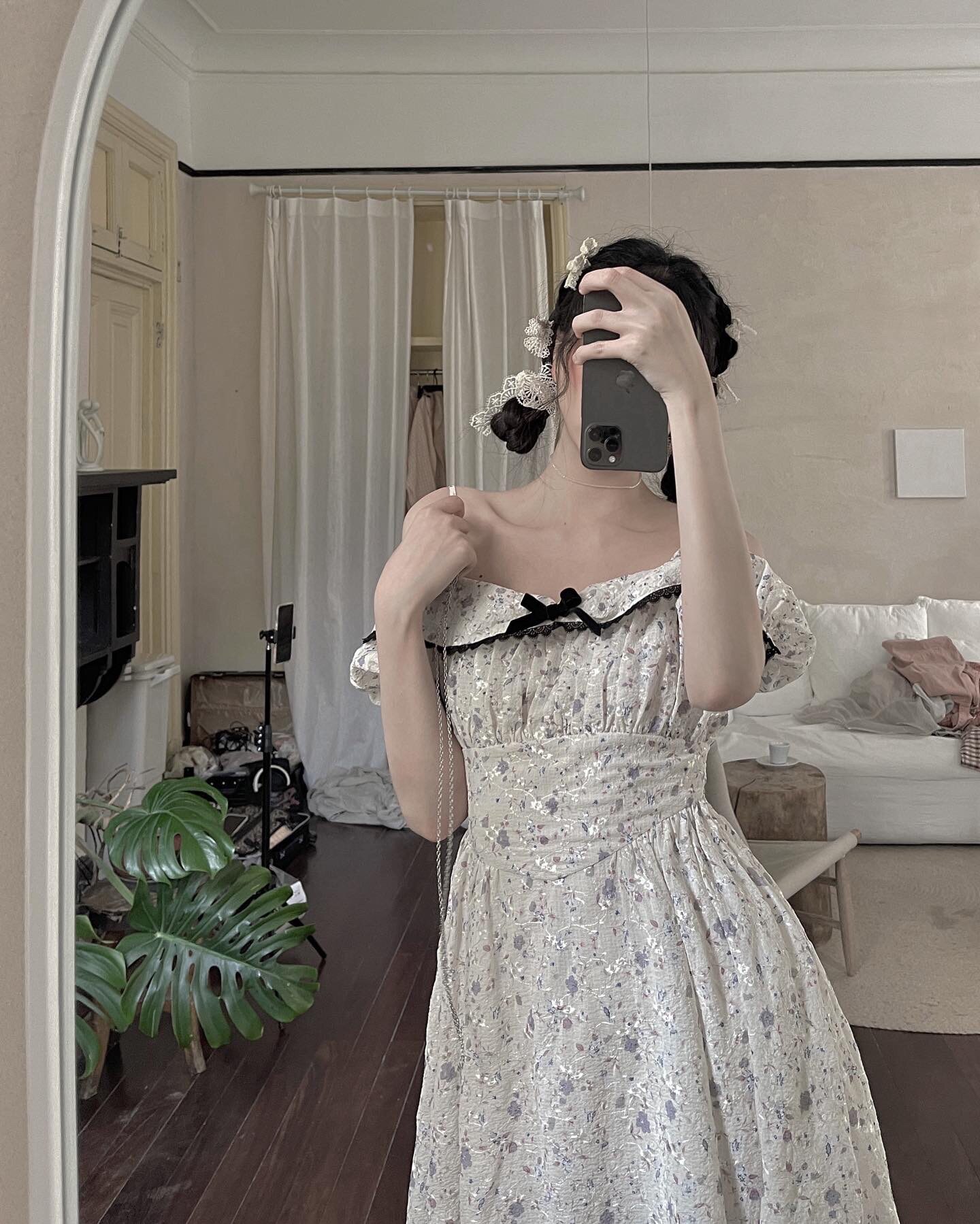 Ishui 星和山花 一字肩碎花连衣裙 Shuiii 淘优券