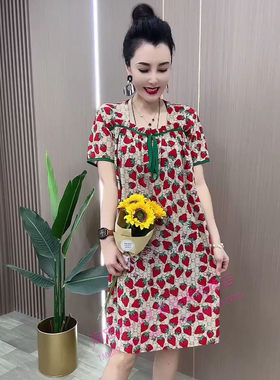 薄款方领碎花家居服裙子女士夏季
