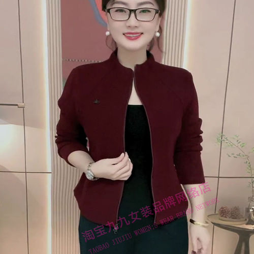 春季立领拉链短一体绒外套女