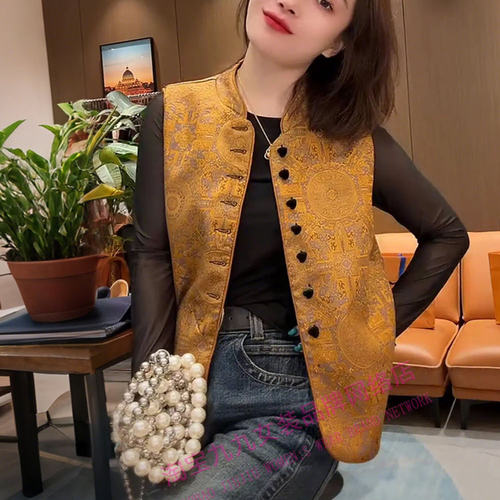 新中式国风双面穿马甲女款