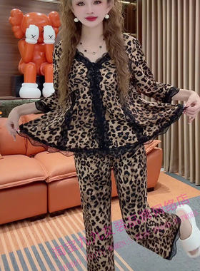 网红女士蕾丝拼接睡衣套装