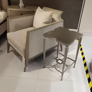 美克美式轻奢实木边几布艺术沙发现代简约客厅家具边几角几定制