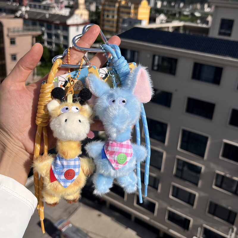 可爱迷你长颈毛绒包挂件图片
