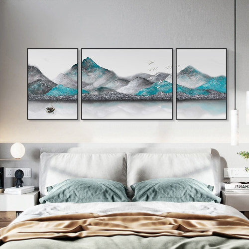 卧室床头装饰画挂画创意三联壁画