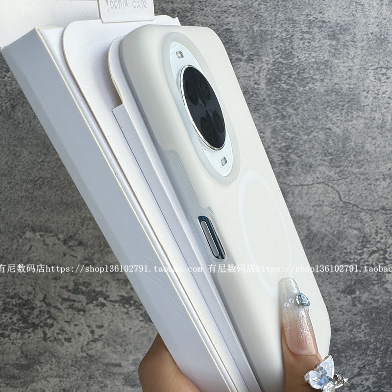 YOONIA适用华为nova14磁吸果冻nova14pro液态硅胶nova14ultra手机壳pura70全包mate60保护套mate70米白色P60