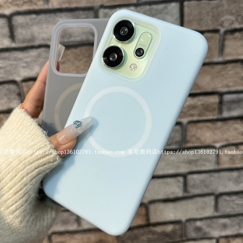 适用reno14磁吸reno14pro手机壳液态硅胶果冻OPPO保护套橡皮泥擦手感好软糯有阻力