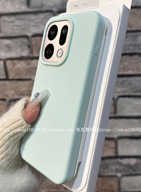 适用findx9手机壳findx9pro液态硅胶全包保护套奶蓝色不褪色小众个性男女findx8s耐脏k13turbopro简约findx7