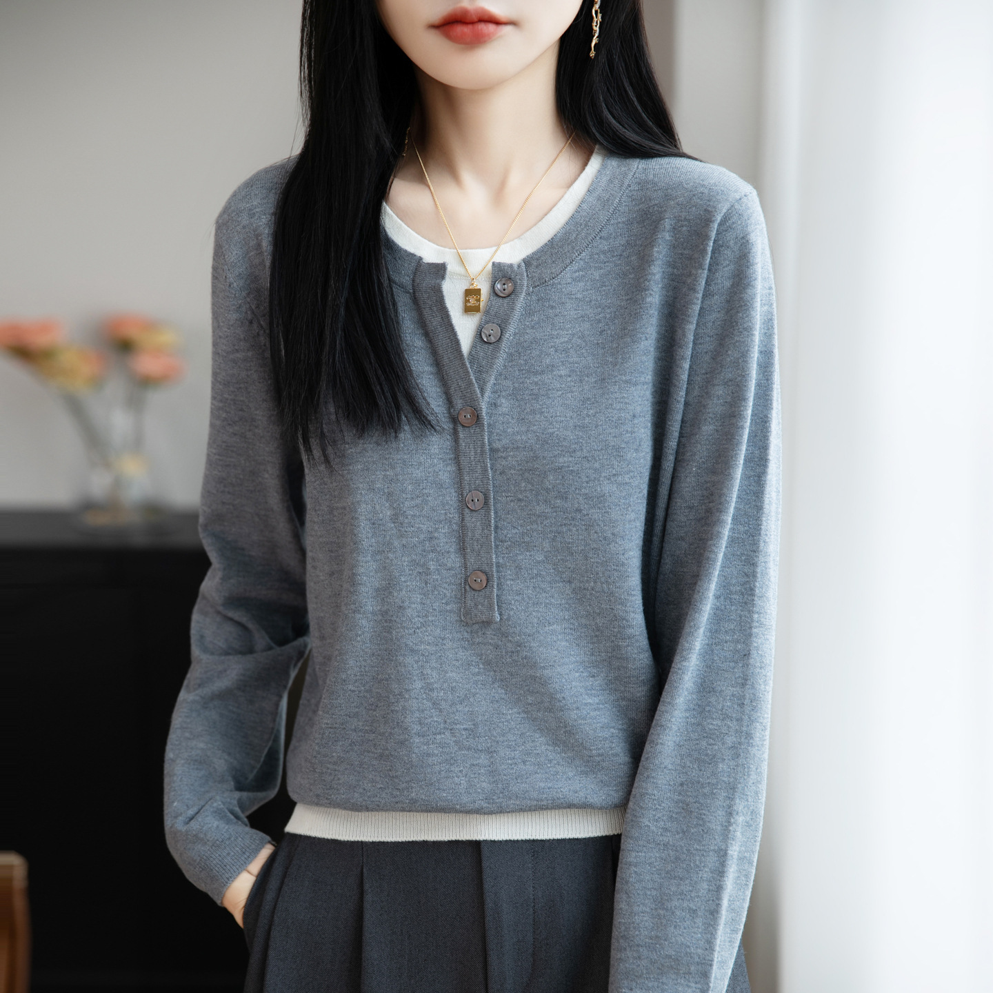 女韩版减龄内搭上衣简约