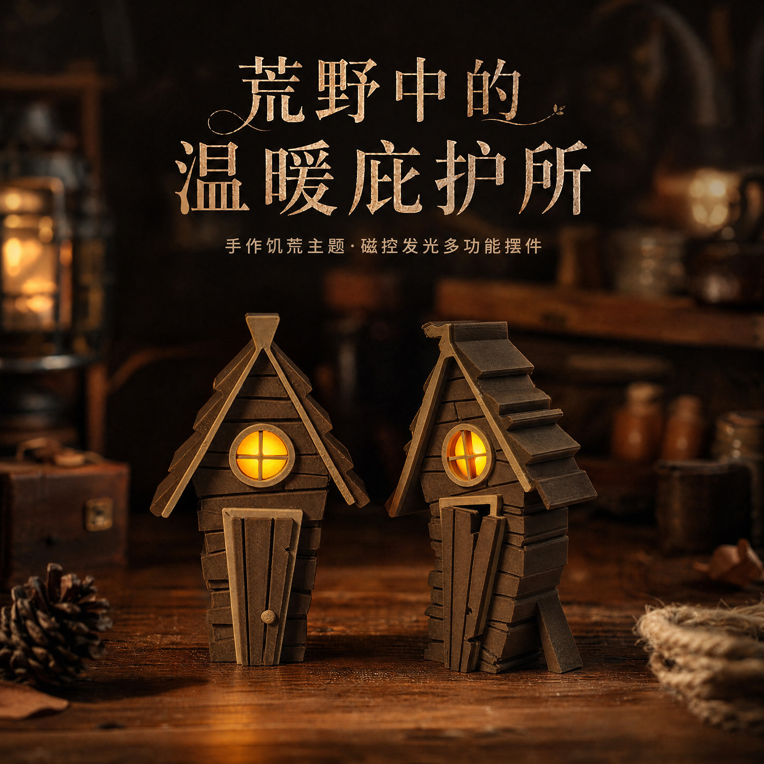 饥荒周边风格创意冰箱贴原木风装饰3D立体磁吸摆件生日礼物个性