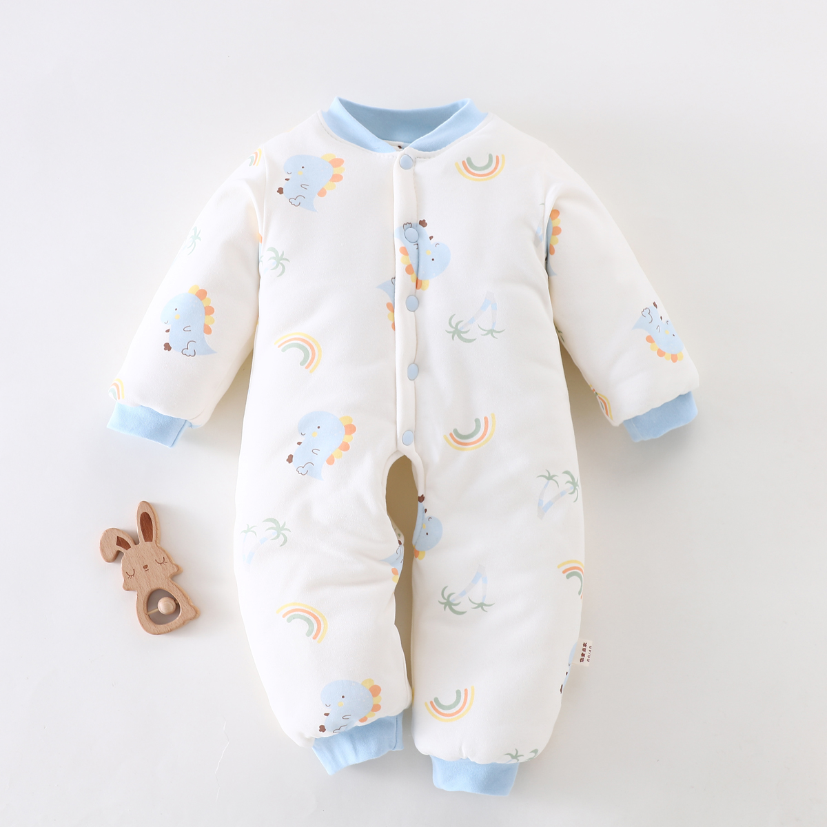 200克开档裤开脚连体衣新生儿中厚10度穿男女宝宝婴幼儿秋冬衣服