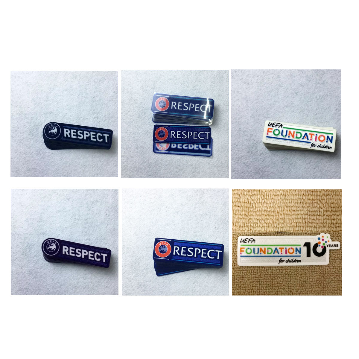 欧冠公平条臂章Respect Patch 0809 1012 2526植绒徽章热转印