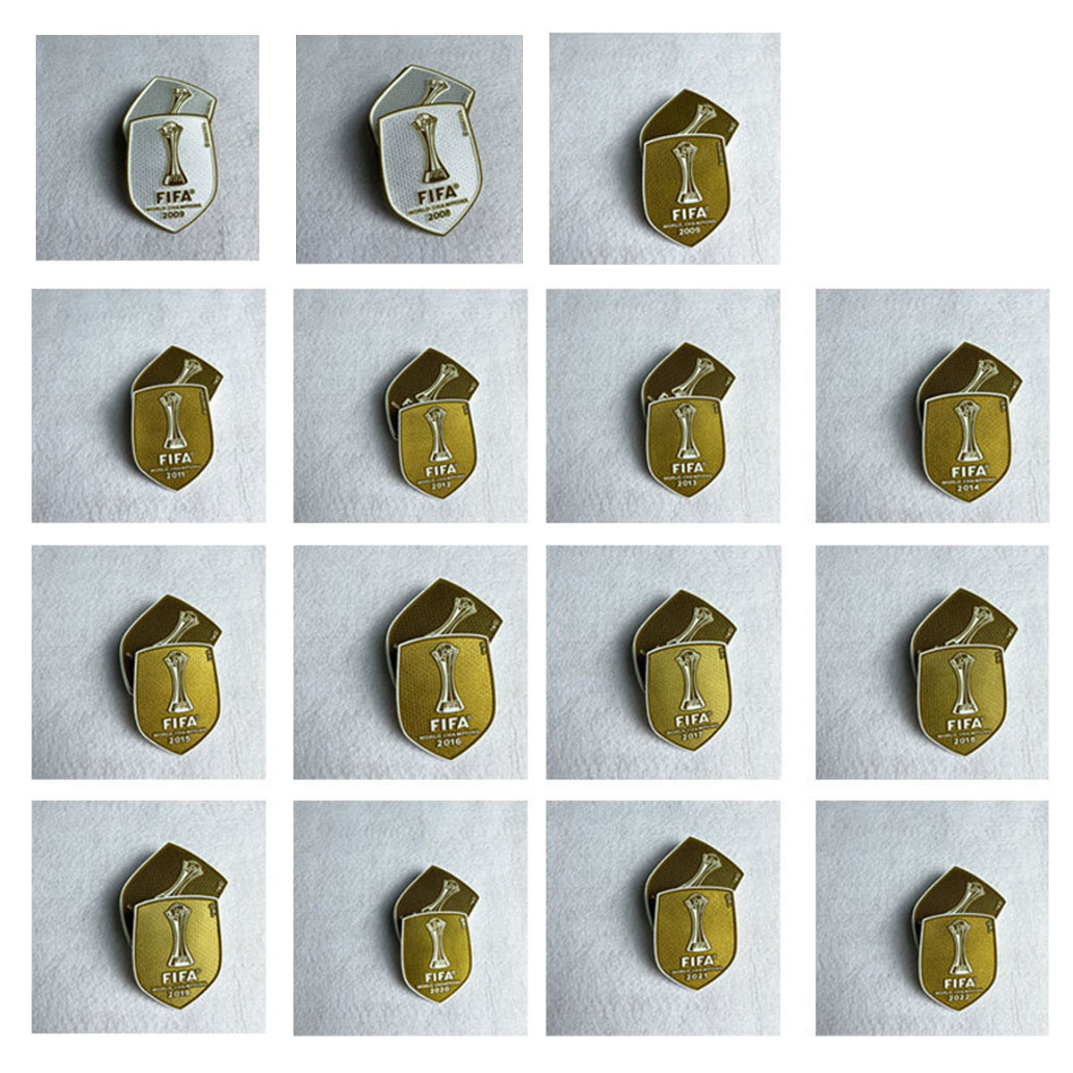 世俱杯卫冕章世俱杯金章2008-2025植绒热转印胸章