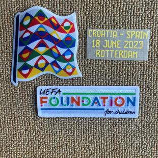 2023欧国联决赛西班牙对阵克罗地亚对赛欧国联臂章热转印印字印号