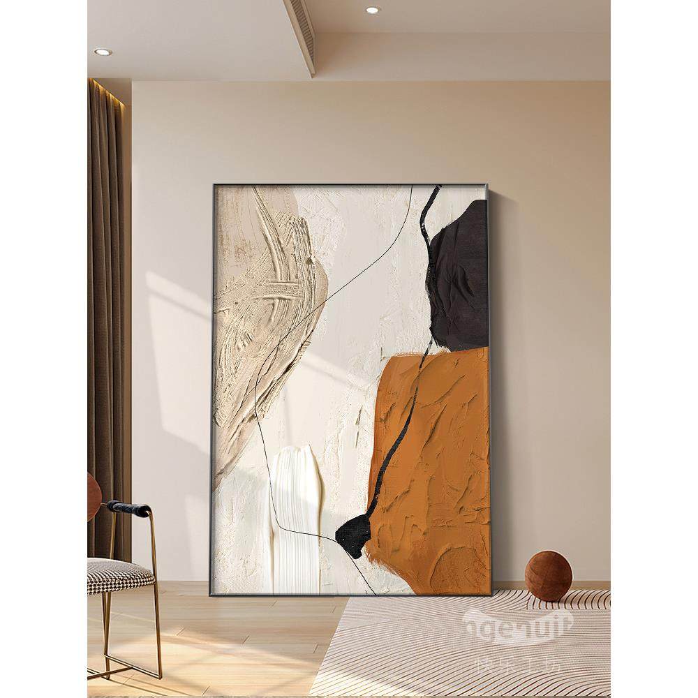 抽象客厅装饰画轻奢高级感落地2025新款壁画大白墙沙发背景墙挂画,家居饰品,油画,淘宝优惠券,粉丝福利购,淘宝优惠卷