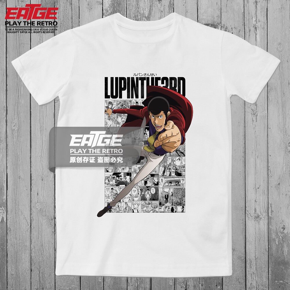 盗亦有道鲁邦三世T恤经典漫画体恤同人二创纯棉怀旧动漫文化衫Tee