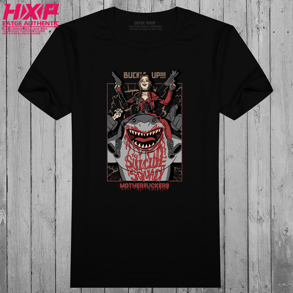 nom鲨鱼王哈莉奎茵t恤x特战队特遣队纳纳塞自杀小队纯棉黑色体恤