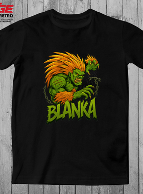 街霸狮王布兰卡T恤街头霸王Blanka野人青狼原创电竞潮牌纯棉体恤
