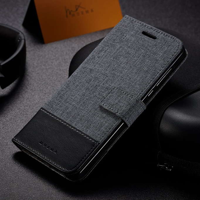 MUXMAiPhone12帆布皮手机壳11promax插卡驾照XR名片XS懒人支架