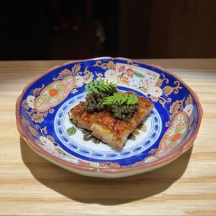 日本怀石会席板前料理陶瓷餐具圆形刺身寿司拼盘海胆沙拉碗小菜盘