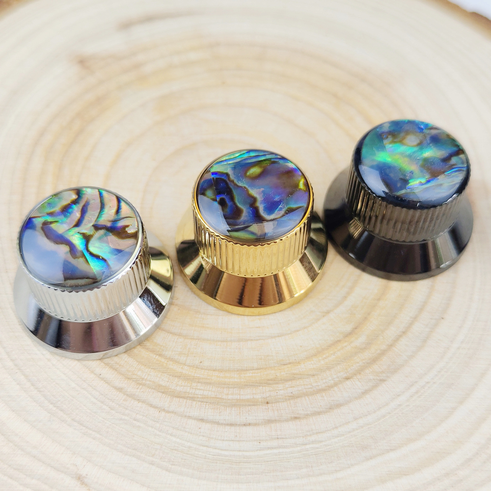 韩产金属 电吉他音量音色旋钮 电贝司电位器帽 碟状鲍彩贝旋钮帽