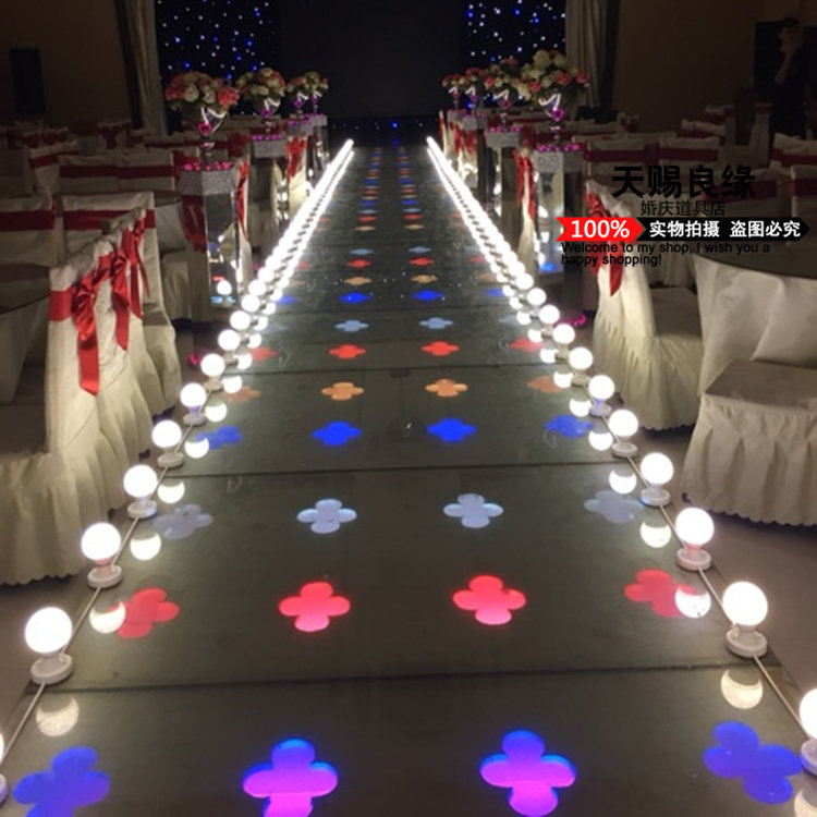 新款婚庆道具婚礼路引舞台龙珠灯泡路引T台跑马灯高档婚礼用品